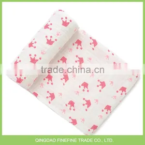 Cheap Soft Bamboo Organic Cotton Fabric Baby Blanket thumbnail-4