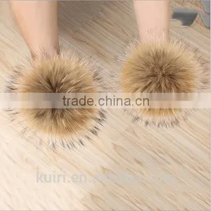14 - 15cm Raccoon Fur Ball Fur Pom Poms Fur Pompom for Hat Winter Skullies Beanies Hat Cap Bag Key Chain Clothes thumbnail-1