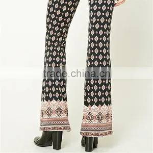 Factory Price Gypsy Print Spandex Ornate Flare Dressy Stretch Pants thumbnail-5