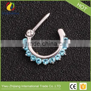 High Quality Colorful Fashion Diamond Non Piercing Fake Nose Ring thumbnail-3