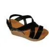 9cm Heels PU Material Black Ladies Wedge Sandals With Customer Logo thumbnail-1