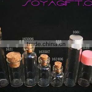 16mm Clear Glass Wishing Bottle With Cork Stopper and Test Tube for Lab thumbnail-2