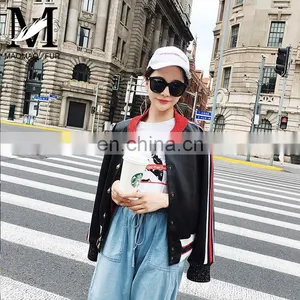 Fashion Sheep Leather Coat Ladies Long Sleeve Warm Italian Leather Coats thumbnail-2