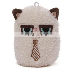 Plush Animal Toy Grumpy Funny Expression Cat Mini Key Chain thumbnail-3