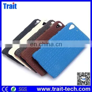 High Quality PC Genuine Leather Hard Back Cover Case for HTC Desire Eye thumbnail-1