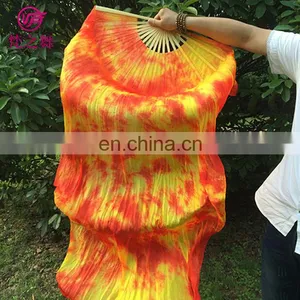 P-9074 New Arrival Dyed 100% Real Silk Long Belly Dance Fan Veil With Size 1.8m and 1.5m thumbnail-3