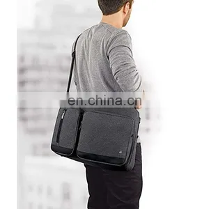 Grey 15.6" Laptop Hybrid Briefcase Backpack thumbnail-3