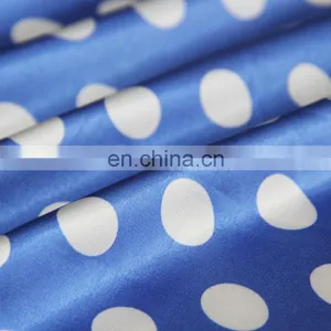 High Quality 50d*75d Polka Dot Printed Stretch Satin Fabric for Dress thumbnail-4