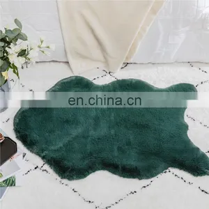 Small Modern Soft Orange Black Brown Bed Animal Fluffy Area Fur Floor Rugs thumbnail-1
