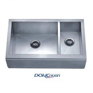 Guangdong Dongyuan Kitchenware R0 Double Bowl Farmhouse Apron Front Kitchen Sink (DY-H-HA308L) thumbnail-1