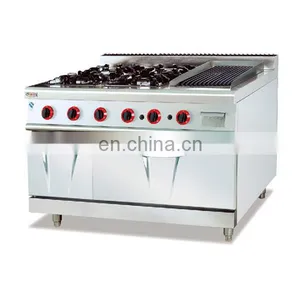 Cooking Stove Gas Range With 4-Burner&Lava Rock Grill&Oven thumbnail-1