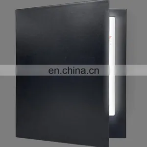 White Color Rechargeable Magnetic Acrylic Leather Material Restaurant Hotel Double Side Lighting LED Menu thumbnail-3