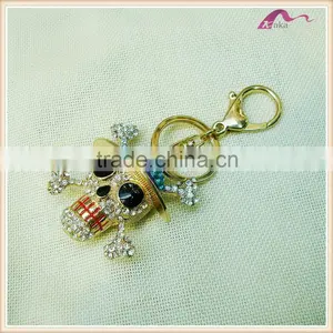Custom Gold Crystal Skull Keychain Gifts thumbnail-1