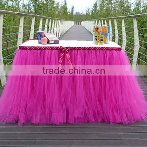 Handmade Table Tutu Skirt Party Tulle Tableware for Wedding Birthday Party Decoration SD103 thumbnail-5