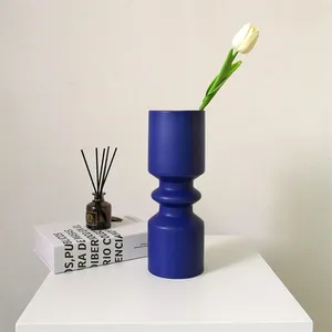Klein Blue Hand Made Modern Nordic Tall Ceramic Dry Flower Vase For Hallway Decor thumbnail-4