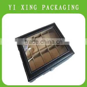 Top Quality Custom PU Leather Box With Glass Window for Watch thumbnail-1