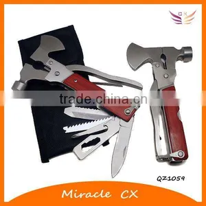 Wood Handle Multi Tool Hammer With Axe thumbnail-1