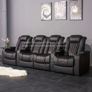 Popular Foshan Factory Power Recliner Home Theater Movie Cinema Sofa With Power Headrest thumbnail-5