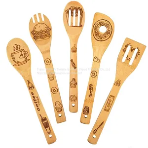 Wholesale Bamboo Wood Spoons Kitchen Utensils Set Burned China Twinkle Bamboo thumbnail-2
