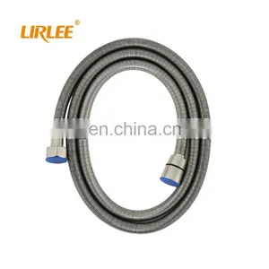 LIRLEE High Quality Flexible Stainless Steel Polished Brass Shower Hose Black thumbnail-3