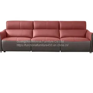 Italian-Style Nappa Leather Multi-Function Sofa Home Living Room Is Very Simple Three-Seat Combination Electric Leather Sofa thumbnail-3