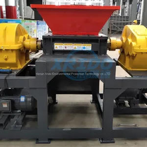 China Factory Double Shaft Shredder Machine Plastic Bottles/Film /Tire/ E-waste/Wood Crushing Shredder thumbnail-1