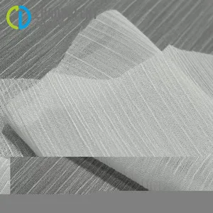Sheer Soft White Dyeing 100%RPET White Chiffon Fabric for Clothing Dress thumbnail-4