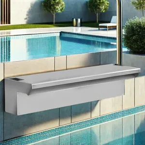 Outdoor Garden Ornament Stainless Steel 304 Waterfall Fountain Decorative Wall Water Descent for Swimming Pools thumbnail-1