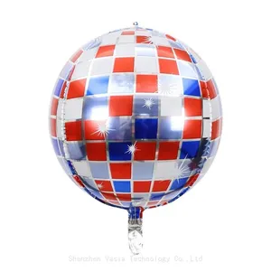 Wholesale 22-Inch 4D Disco Foil Balloons Metallic Laser Round Balloons for Dance Party Birthday Decorations thumbnail-4