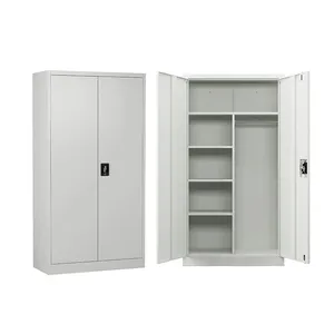 Wholesale Office Furniture Metal Cupboard Steel Wardrobe Clothes Cabinet thumbnail-1