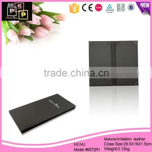 China Supplier Popular Black Leather Restaurant Menu thumbnail-1