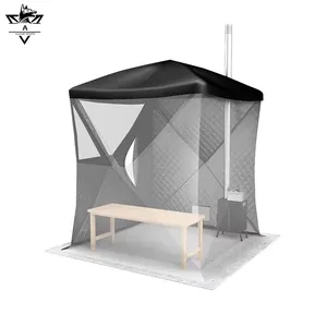 Wholesale Pop up Ice Fishing Tent Insulated Waterproof Windproof Winter Ice Fishing 2-4 Person Portable Thermal Shanty Tent thumbnail-5
