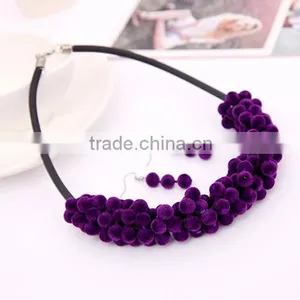 Wholesale New Arriva Personality Statement Jewelry Set Warm Plush Leather Chain Necklace Set thumbnail-4