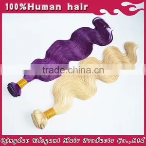 2015 Best Selling Products no Tangle no Shedding 100% Virgin Remy Indian Hair Purple Human Hair Extensions thumbnail-5