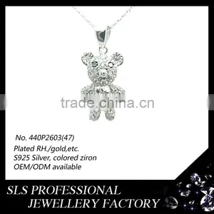 Kids Jewelry Pendant Silver Jewelry Bear Pendant for Children Gift's CZ Micro Cremation Jewelry Pendant thumbnail-1