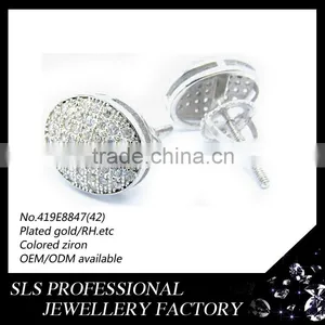 Good Micropave Setting Amazing Gypsy Earring Jewelry for Party or Gift Weight 2.1g Punk Gothic Earring for Men thumbnail-1