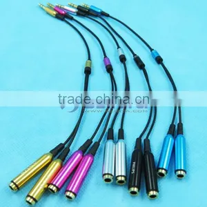 20CM Gold Plated White3.5mm Stereo Audio Y Splitter 1 Female to 2 Male Cable Adapter For Earphone thumbnail-5