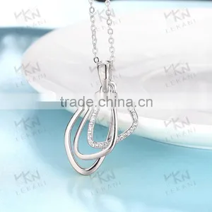 Metal Necklace Vola Shape Specail Design 18k White Gold Plated Necklace thumbnail-5