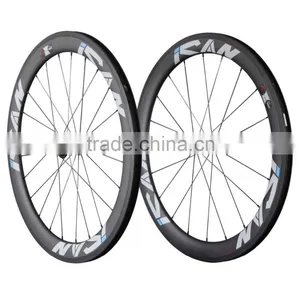 56mm Clincher Carbon Bicycle Wheels 27mm Width Road Bike Wheelset R13 Hubs Sapim CX-Ray Spokes 56C thumbnail-1