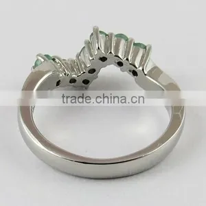 Delicate Green Emarald Ring, Gemstone Silver Jewellery, 925 Silver Jewellery thumbnail-2