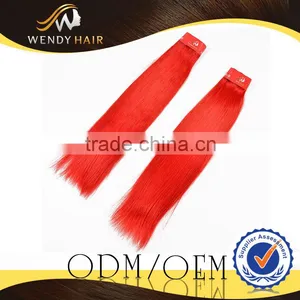Red Color Peruvian Silky Straight Hair Virgin Remy Human Hair thumbnail-1