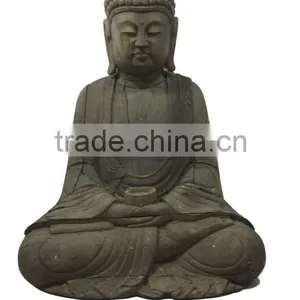 Chinese Antique Wooden Sitting Buddha thumbnail-1