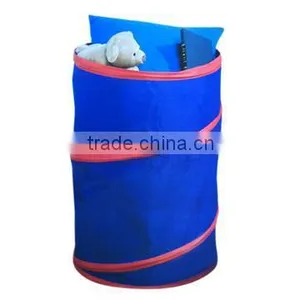 Round Pop Up Laundry Hamper Polyester Laundry Basket thumbnail-1