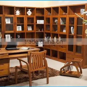 Wood Furniture Bookcase and Study Desk / Bookcase With Study Table Solid Wood Furniture D3101 thumbnail-1