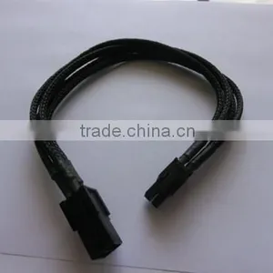 ATX 4M to 4F Power Cable With Sleeving,30cm,21g,black Wire thumbnail-1