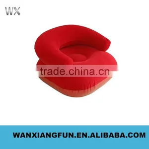 Flocked PVC Inflatable Sofa, China Inflatable Air Sofa Chair, Foot Rest Inflatable Sofa Chair With Pillowair Sofa With Foot thumbnail-4