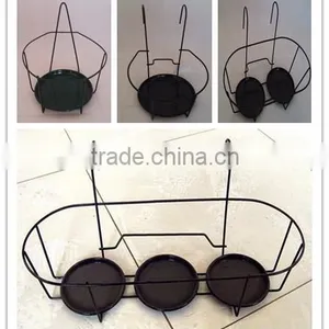 2 Pots Holder Black Metal Haning Flower Pot Rack thumbnail-2