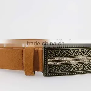 2015 Vintage Style Women's Fashoion Brand PU Belt With Shiny Rhinestone BIG Buckle thumbnail-4