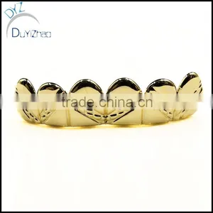 14k Gold Plated Best Grillz Top Upper Top Teeth Hip Hop Grills thumbnail-1