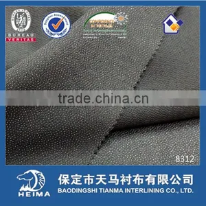 High Class 1/3 Weave Twill Woven Fusible Interlining Fabric 8312 for Men's Suit thumbnail-1